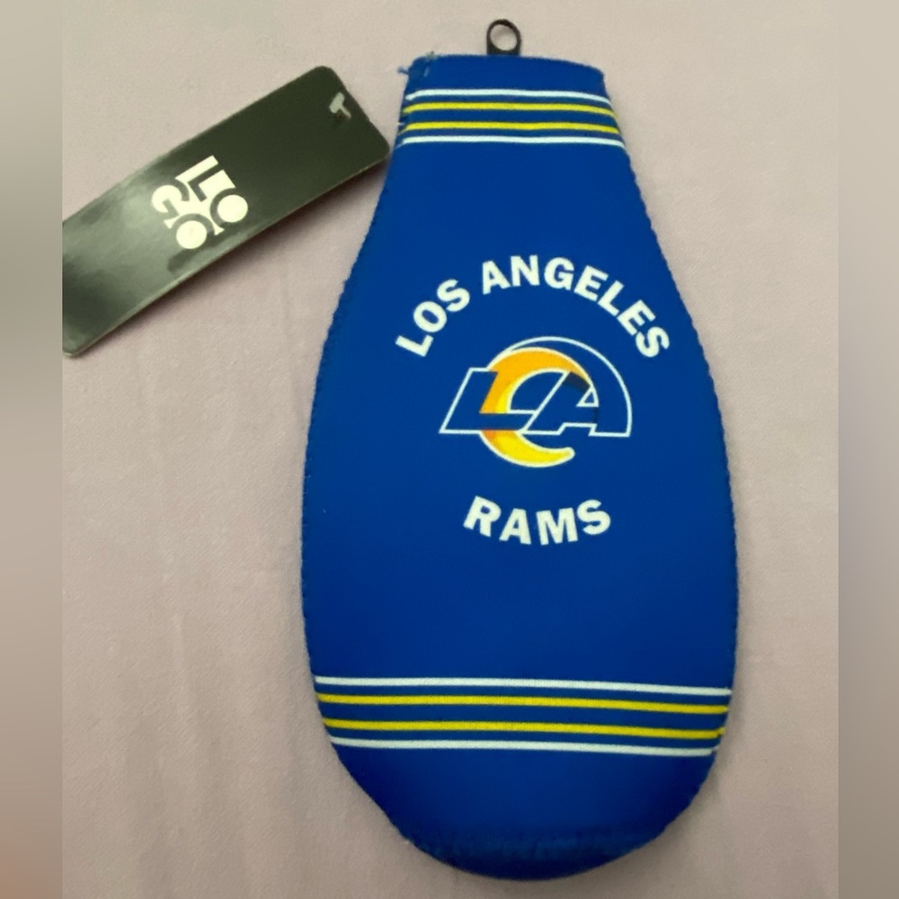 🏈 Los Angeles LA Rams 🏈 Logo Glass Bottle Koozie - Blue